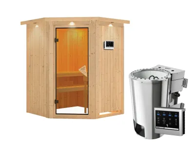 Sauna Systemsauna Nanja mit Dachkranz, inkl. Plug & Play Bio-Ofen externe Steuerung Produktbild #6