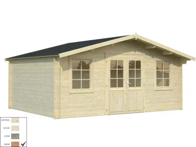 Gartenhaus Blockbohlenhaus Klara 17,0 m² 28 mm braun tauchimprägniert Produktbild #2