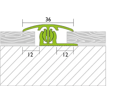 Übergangsprofil PROVARIO Universal Aluminium eloxiert Edelstahl Produktbild #2