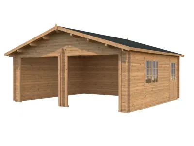 Garage Roger 28,4 m² ohne Tor 44 mm braun tauchimprägniert Produktbild #1