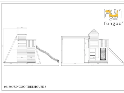 Spielturm Treehouse teakfarben inkl. Doppelschaukel + Rutsche Produktbild #11