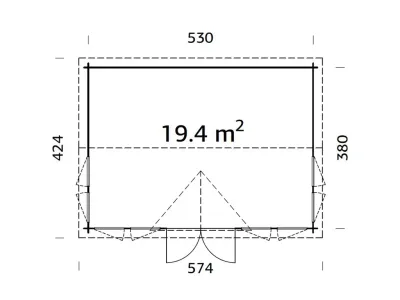 Gartenhaus Blockbohlenhaus Claudia 19,4 m² 44 mm transparent tauchimprägniert Produktbild #3