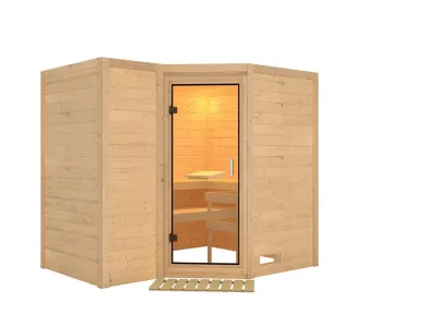 Massivholzsauna Premiumsauna 38 mm Betty SPARSET inkl. 9 kW Saunaofen und ext. Steuerung Produktbild #2