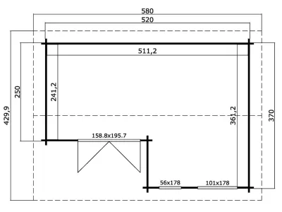 Gartenhaus Blockbohlenhaus Brighton 44 mm naturbelassen Produktbild #6