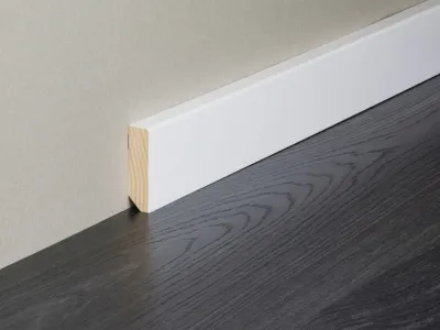 Sockelleiste Topline Massivholzkern Gletscherweiß Dekor Produktbild #1