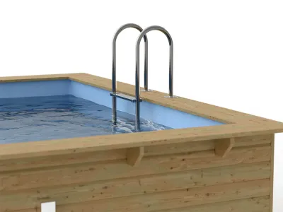 Massivholzpool Rechteck Pool 1 Sparset inkl. Filteranlage, Technikbox, Poolterrassen Produktbild #4
