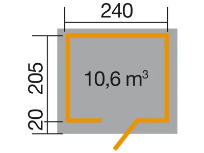 Gerätehaus Anlehnhaus 260 Gr. 1 28 mm naturbelassen Produktbild #3