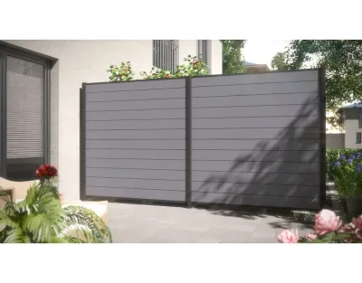 Sichtschutzzaun SYSTEM WPC Zaunfeld-Set Anthrazit Produktbild #7