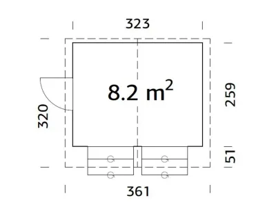 Marktstand - Verkaufsstand Stella 8,2 m² 16 mm grau tauchimprägniert Produktbild #3