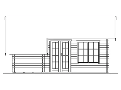 Gartenhaus Blockbohlenhaus Esbjerg 3 45 mm naturbelassen Produktbild #5