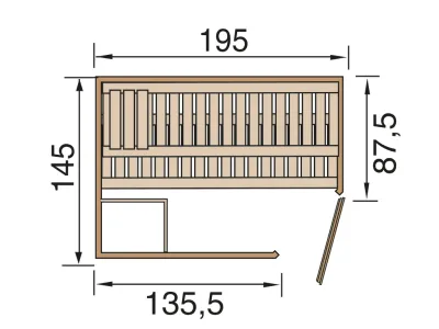 Sauna Massivholz-Elementsauna Kemi Eck inkl. Edelstahlset + Komfortpaket Produktbild #3