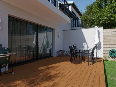 Terrassendiele Tiger ABODO Vulcan Pinus Radiata dunkelbraun Produktbild #1