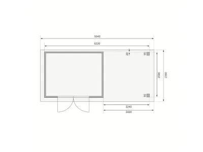 Gartenhaus-Set Askola 4, terragrau inkl. 2,4 m Anbaudach, Seiten- und Rückwand Produktbild #10