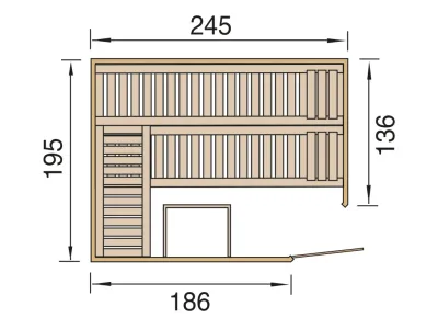 Sauna Massivholz-Elementsauna Kemi Eck 2 inkl. Edelstahlset + Komfortpaket Produktbild #3