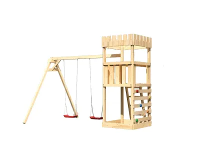 Spielturm Ritterburg Löwenherz SET naturbelassen Produktbild #3