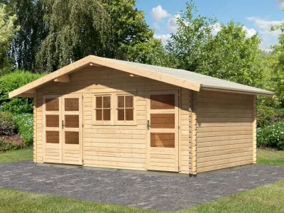 Gartenhaus Blockbohlenhaus Lagor 2 ECO 38 mm naturbelassen Produktbild #1