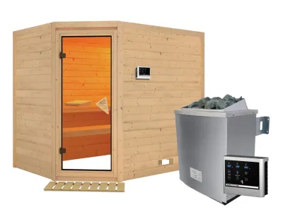 Sauna Massivholzsauna Tanami inkl. 9 kW Saunaofen ext. Steuerung Produktbild #2