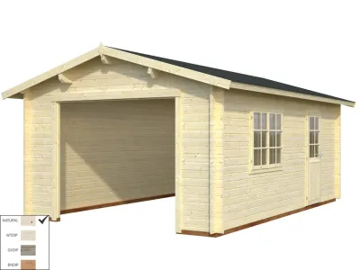 Garage Roger 19,0 m² ohne Tor 44 mm naturbelassen Produktbild #2