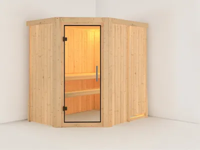 Sauna Systemsauna Saja Klarglas Ganzglastür Produktbild #1