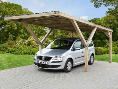 Y-Flachdach Carport, PVC Dach Produktbild #1
