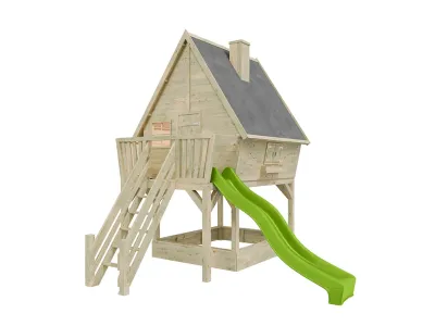 Stelzenhaus Clubhouse KDI inkl. Rutsche grün Produktbild #3