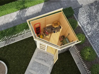 Gartenhaus Goldheim 5 19 mm terragrau Produktbild #5