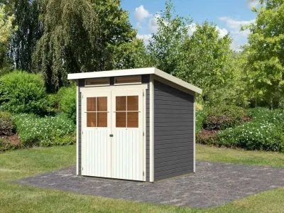 Gartenhaus Glücksburg 3 ECO 19 mm terragrau Produktbild #1