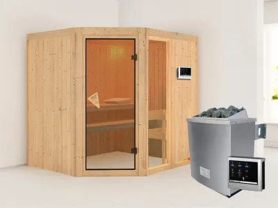 Sauna Systemsauna Fiona 2 inkl. 9 kW Saunaofen ext. Steuerung Produktbild #1