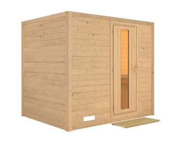Massivholzsauna Sonara Holztür mit Isolierglas Produktbild #3