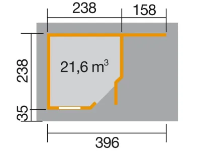 Gartenhaus Designhaus 213 A Gr. 1 28 mm anthrazit Produktbild #2