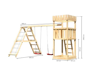 Spielturm Ritterburg Löwenherz SET naturbelassen Produktbild #7