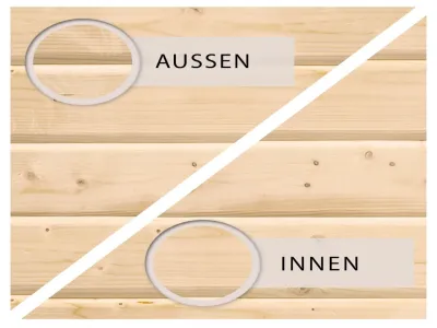 Gartensauna Norge 38 mm mit moderner Tür naturbelassen Produktbild #7