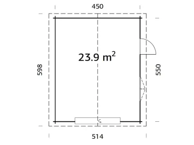 Garage Roger 23,9 m² mit Sektionaltor 44 mm grau tauchimprägniert Produktbild #3