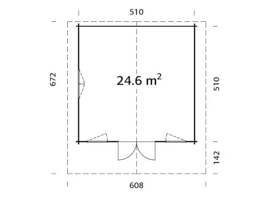 Gartenhaus Blockbohlenhaus Helena 24,6 m² 70 mm naturbelassen Produktbild #3