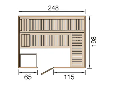 Sauna Massivholzsauna Bergen 3 mit graphit Glastür Produktbild #3