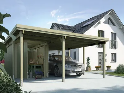 Carport 607 Gr. 3 inkl. XXL Geräteraum Produktbild #1