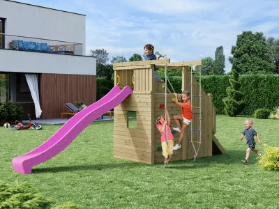 Spielturm Ramphouse KDI inkl. Rutsche pink Produktbild #1