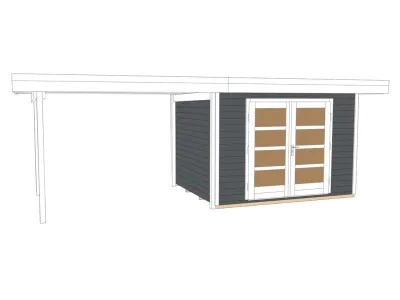 Gartenhaus Designhaus 126 B Gr. 2 28 mm anthrazit Produktbild #2
