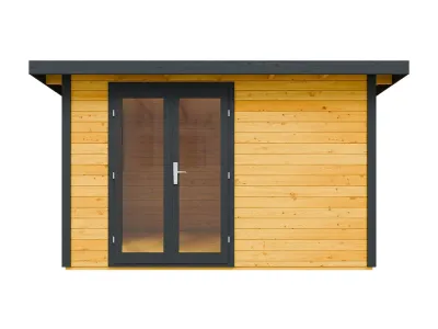 Gartenhaus Homeoffice Karvo 1 28 mm Eiche/Anthrazit Produktbild #2