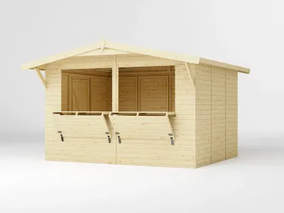 Marktstand - Verkaufsstand Stella 8,2 m² 16 mm naturbelassen inkl. Boden Produktbild #5