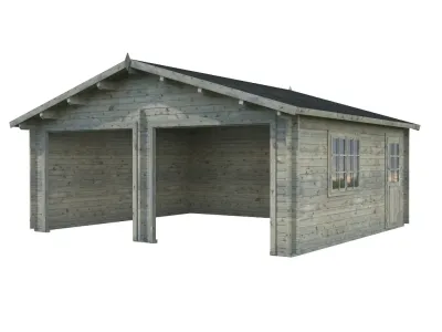 Garage Roger 28,4 m² ohne Tor 44 mm grau tauchimprägniert Produktbild #1
