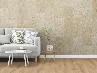 Kork Wandfliese DECODALLE Primus rustic pearl mit PARAWAX-Oberfläche Produktbild #1