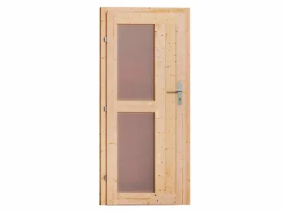 Saunahaus Skrollan 1 mit Milchglastür & Vorraum, inkl. 9 kW Saunaofen mit externer Steuerung Produktbild #2