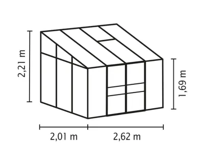 Gewächshaus Ida HKP 6 mm, Aluminium-blank eloxiert Produktbild #3