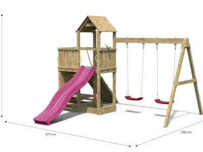 Spielturm Floppi KDI inkl. Doppelschaukel + Rutsche Produktbild #15