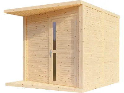 Gartenhaus Futura 19 mm Rhombusprofil natur Produktbild #5