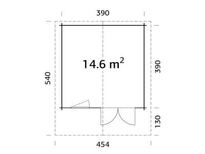 Gartenhaus Blockbohlenhaus Britta 14,6 m² 40 mm braun tauchimprägniert Produktbild #3