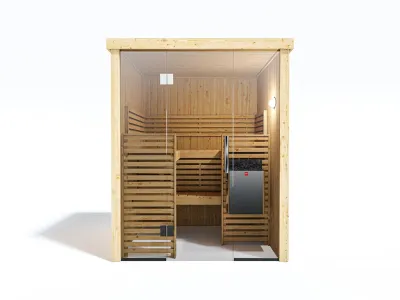 Systemsauna Variant View Small SPARSET inkl. 6,8 kW Saunaofen mit externer Steuerung Produktbild #4