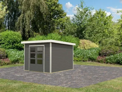 Hybrid-Gartenhaus Pluto B terragrau/weiß Produktbild #9