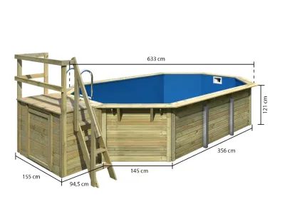 Holzpool Modell 4X Set naturbelassen Produktbild #8